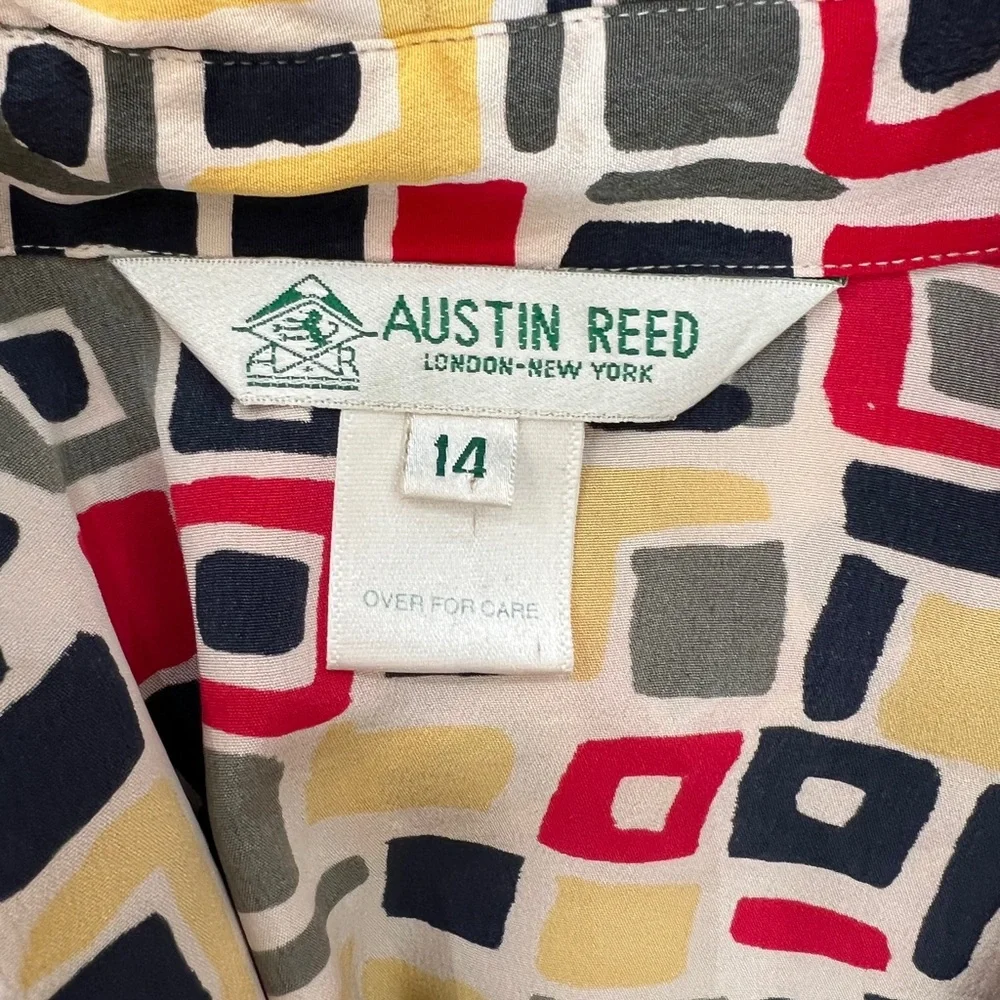 Austin Reed silk multicolored geometric - Picture 2 of 3